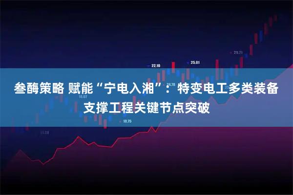 叁酶策略 赋能“宁电入湘”:特变电工多类装备支撑工程关键节点突破