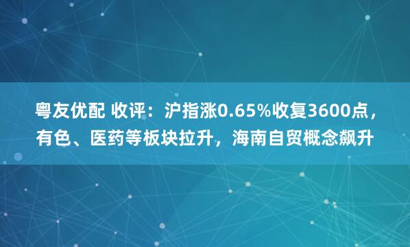 粤友优配 收评:沪指涨0.65%收复3600点,有色、医药等板块拉升,海南自贸概念飙升